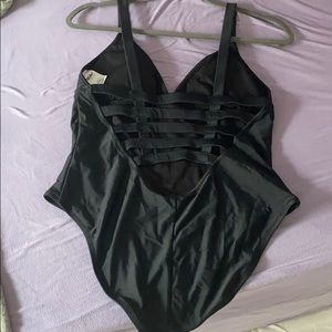 Black Cut Out One Piece Bathing Suit